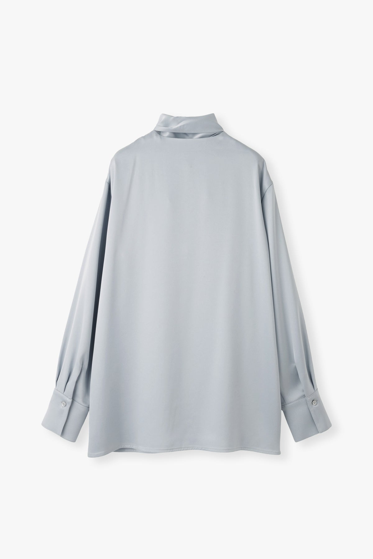 2way Bowtie Satin Blouse / Blue