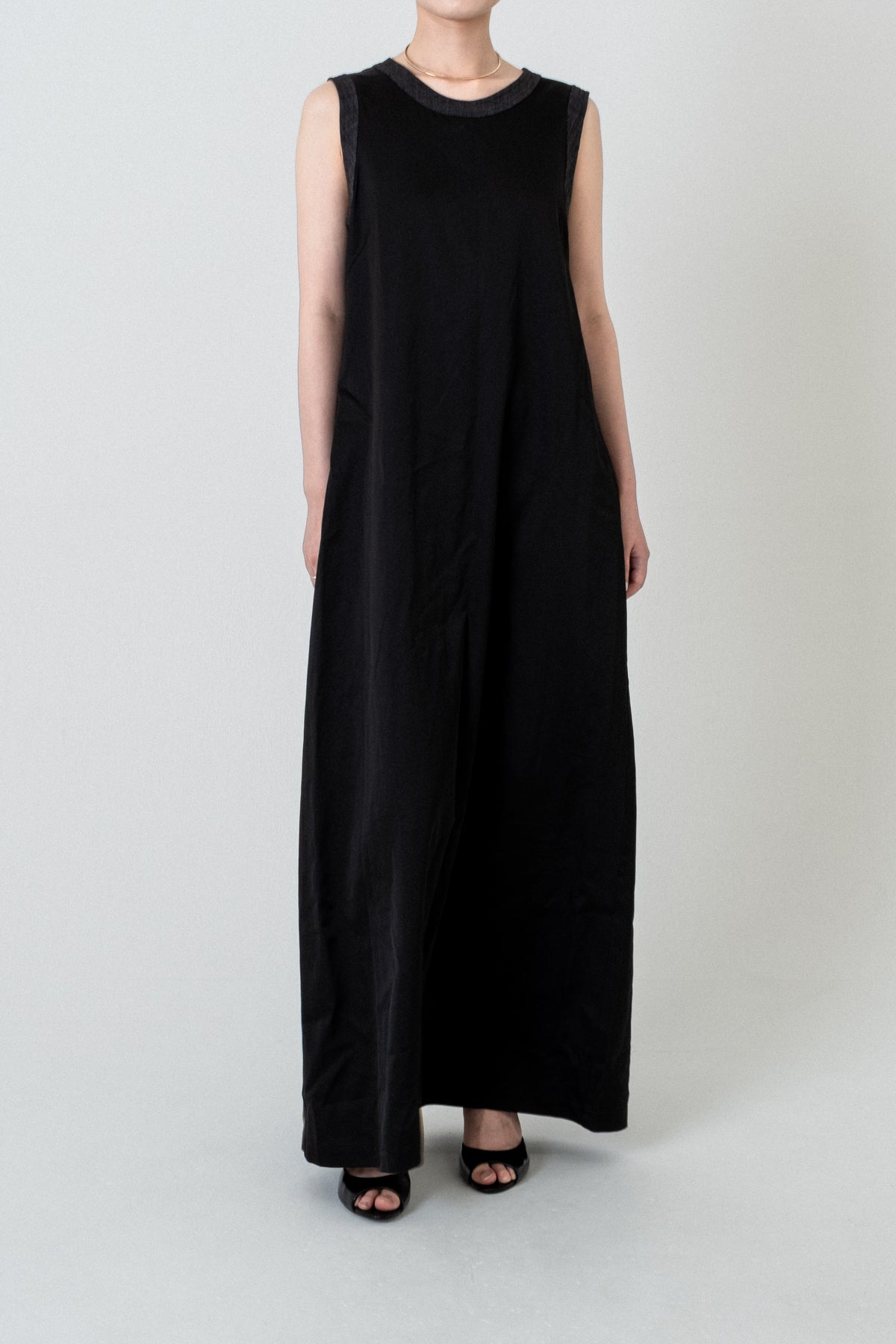Cotton Satin Summer Dress / Black