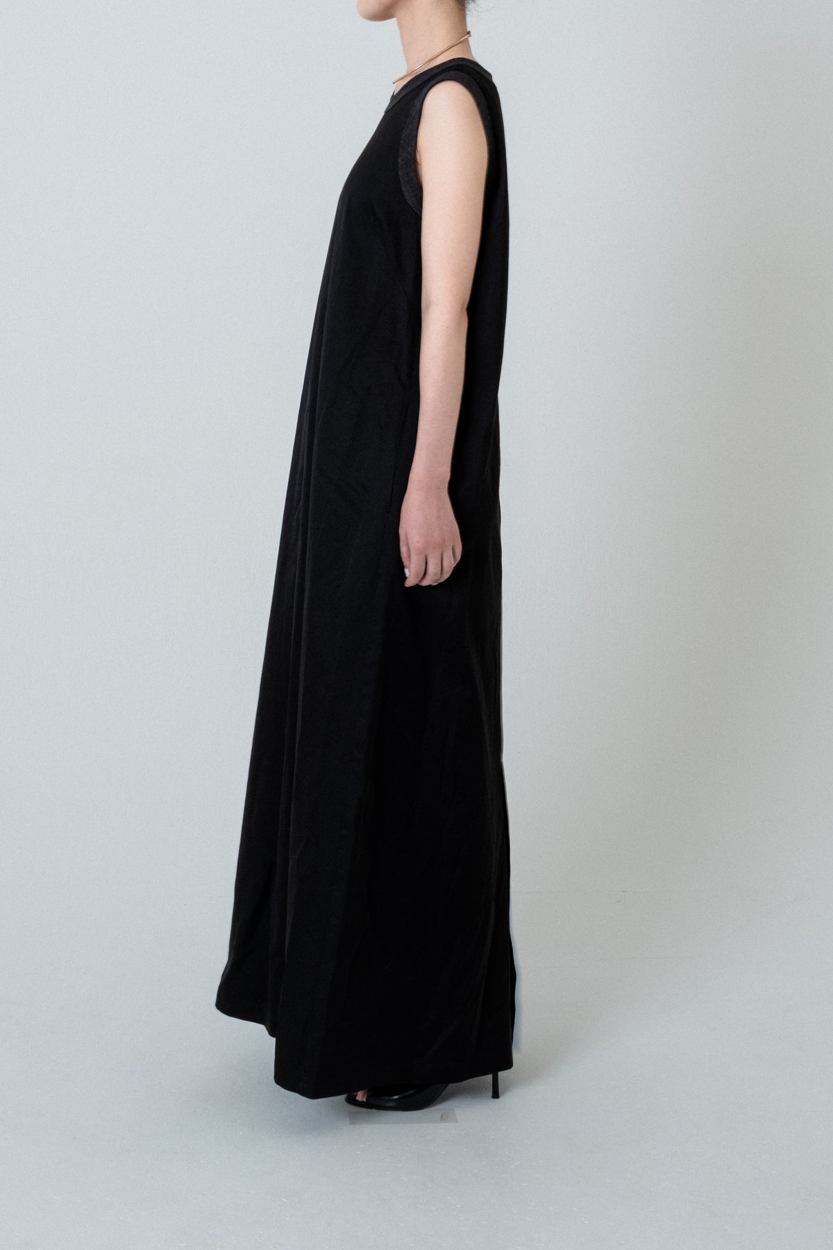 Cotton Satin Summer Dress / Black