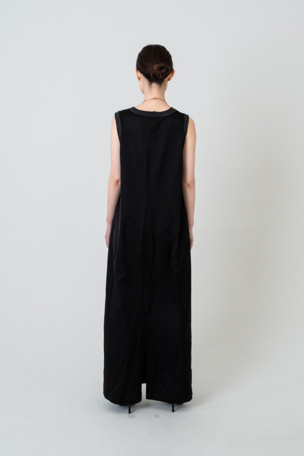 Cotton Satin Summer Dress / Black