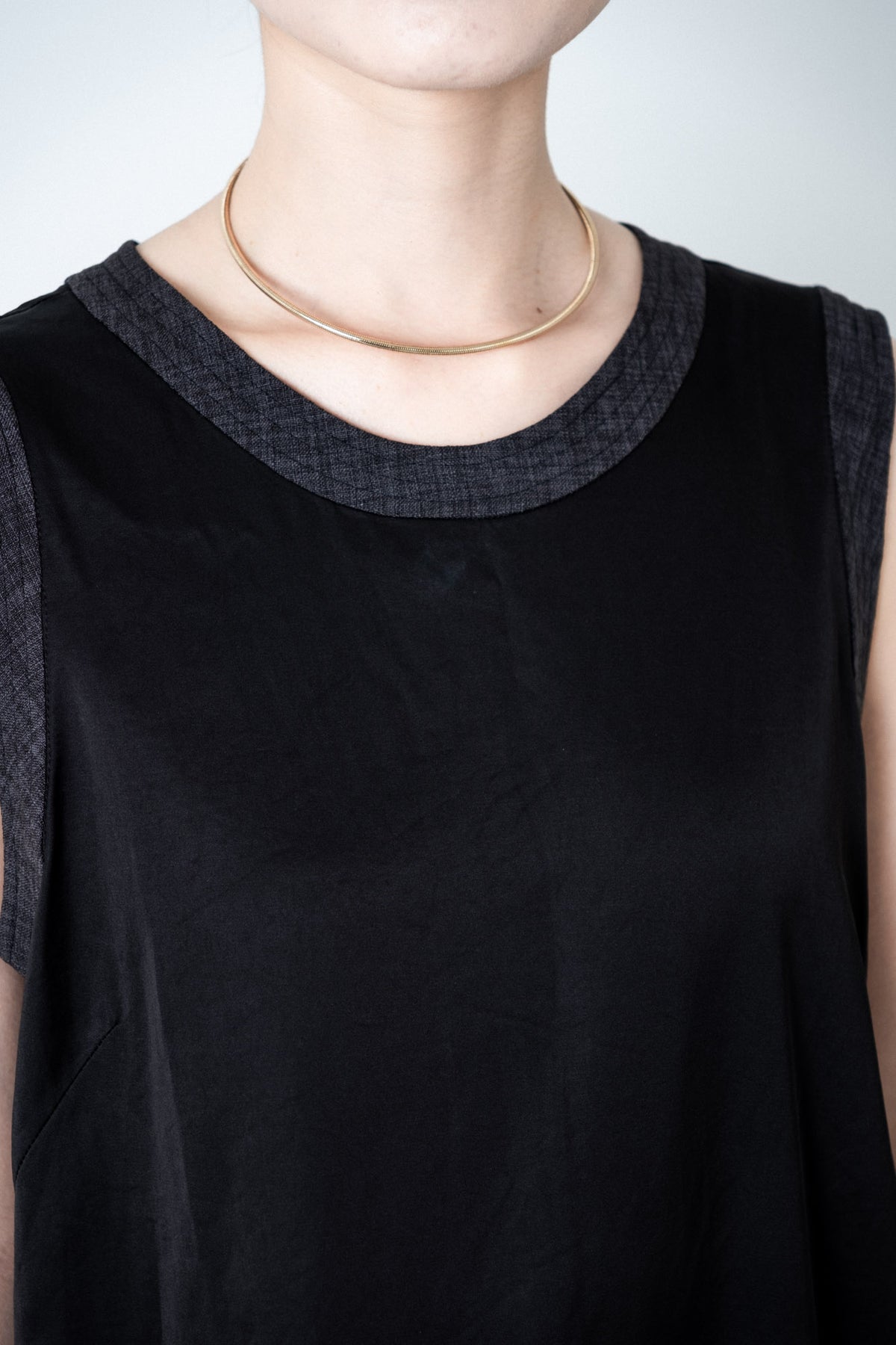 Cotton Satin Summer Dress / Black