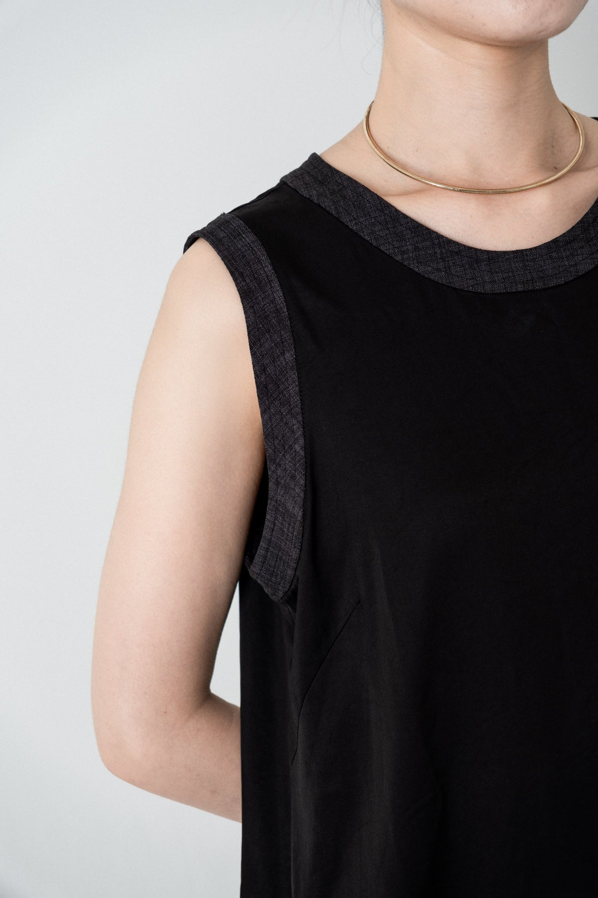 Cotton Satin Summer Dress / Black
