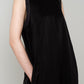 Cotton Satin Summer Dress / Black