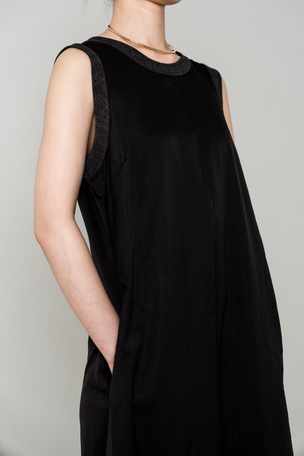 Cotton Satin Summer Dress / Black