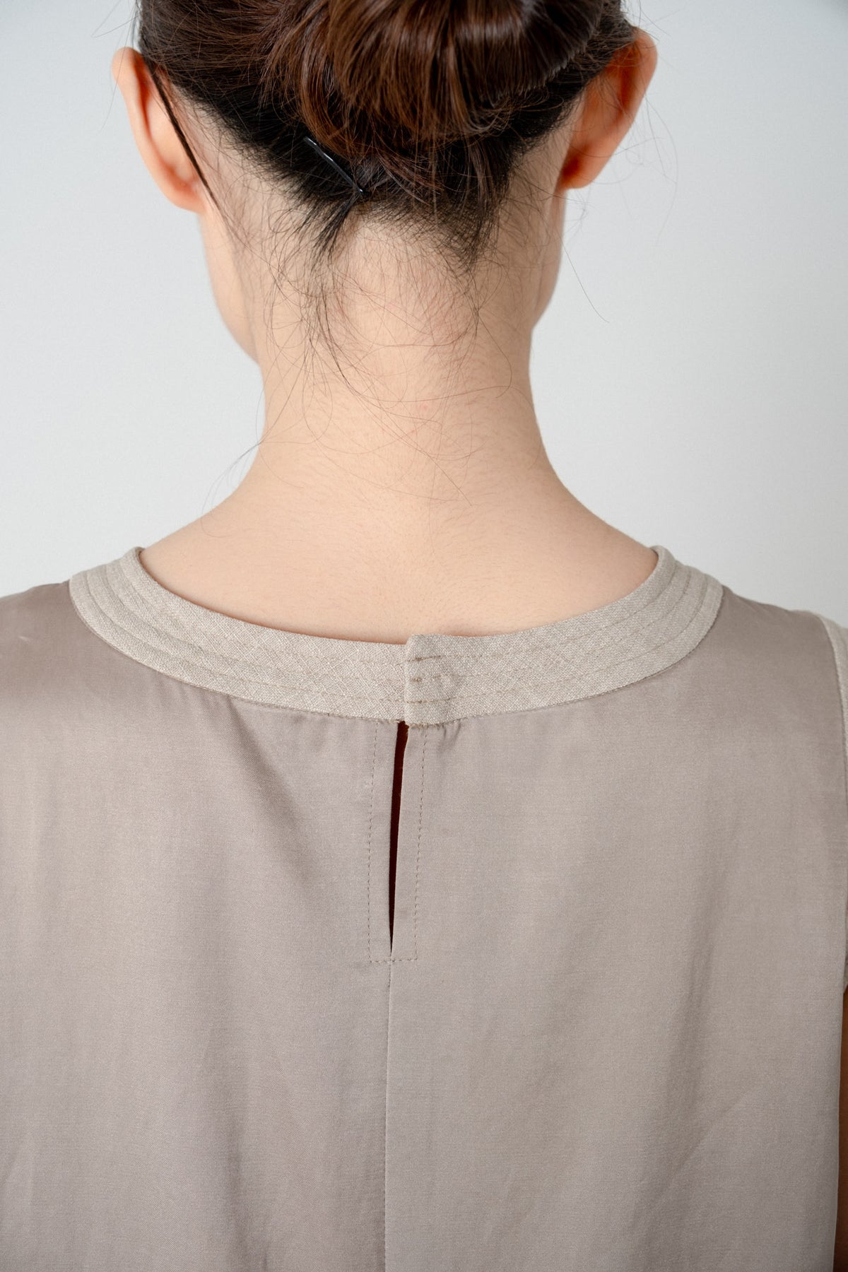 Cotton Satin Summer Dress / Khaki