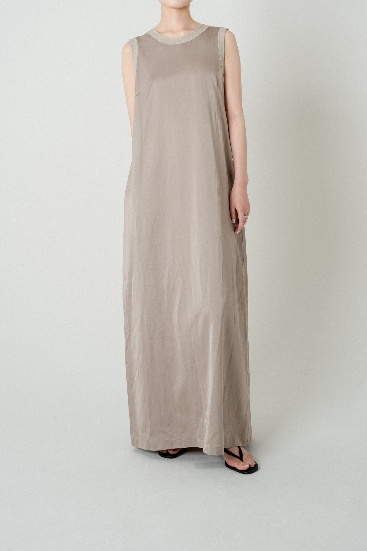 Cotton Satin Summer Dress / Khaki