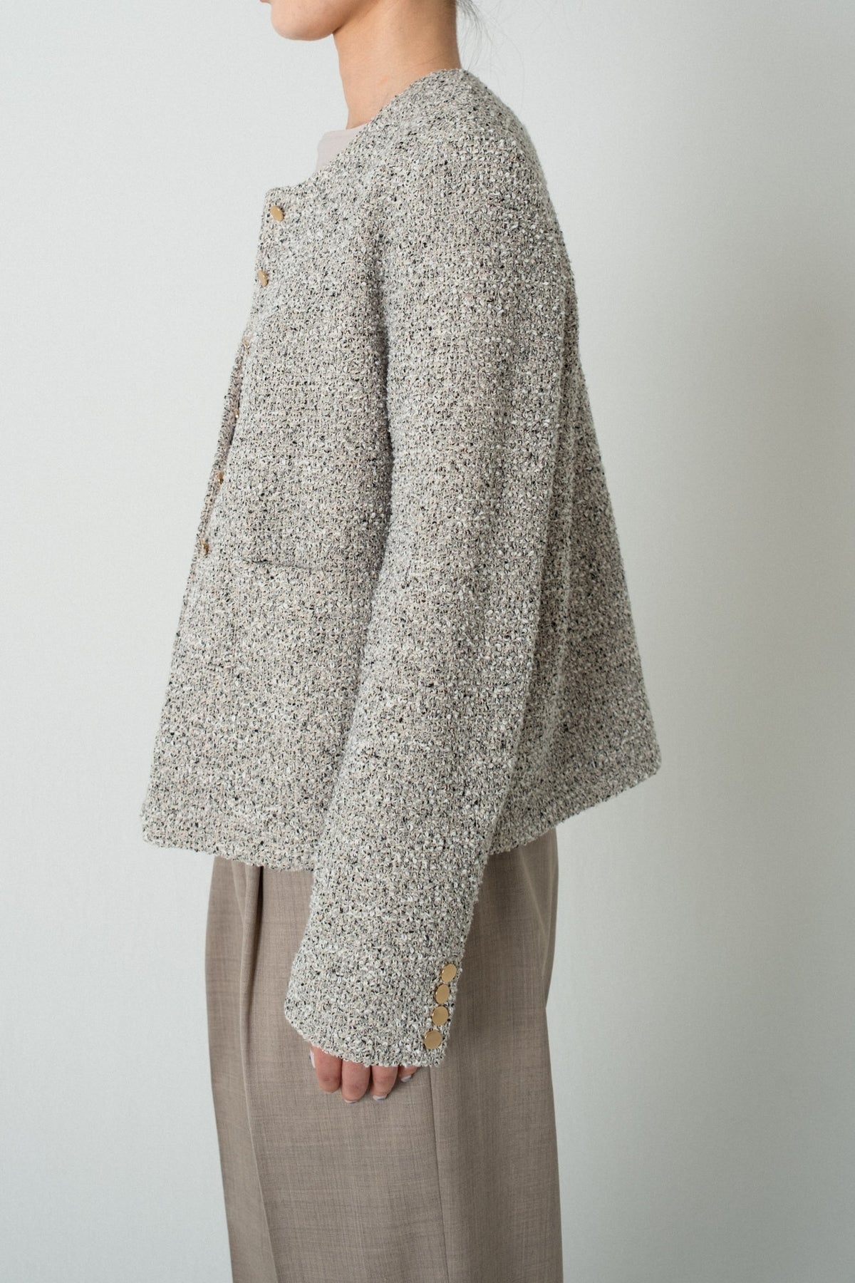Fancy Tweed Short Jacket / Mix