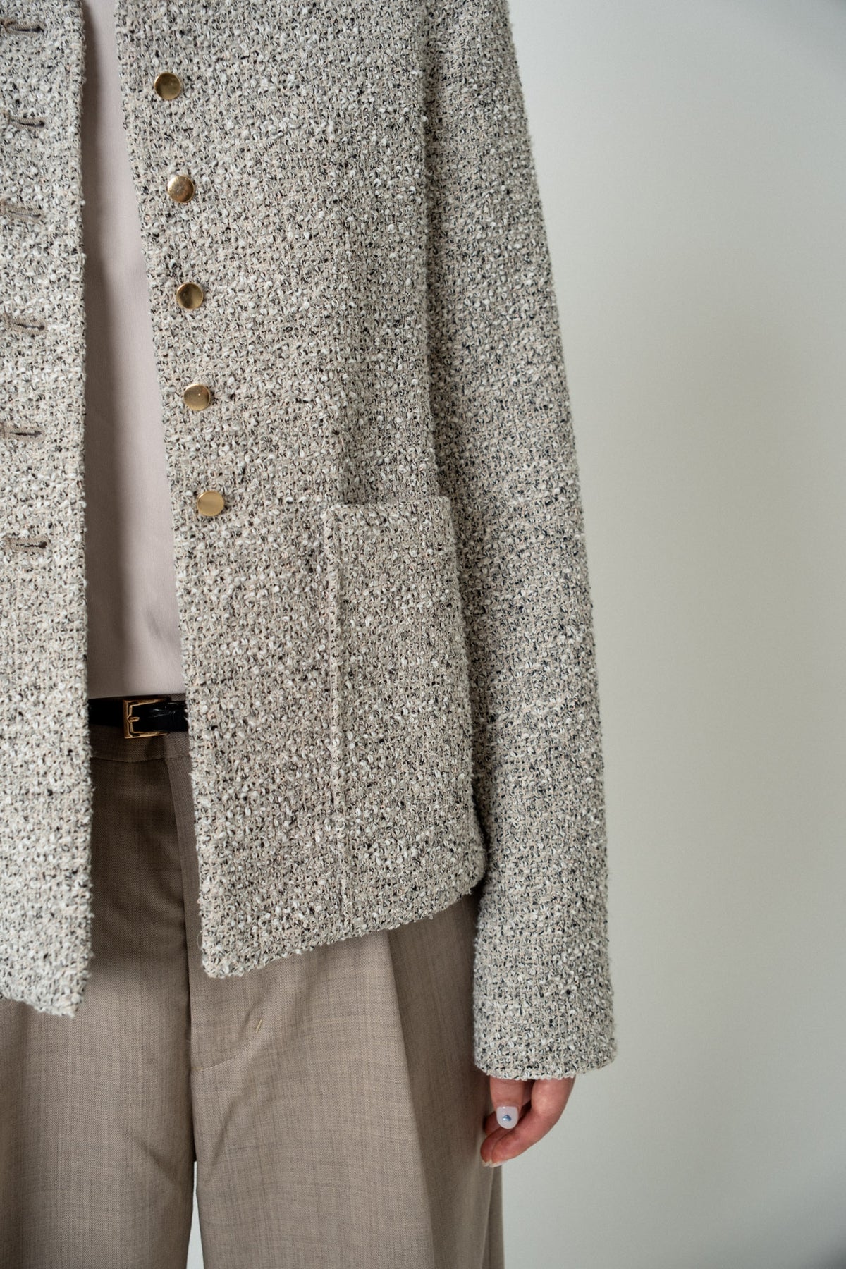 Fancy Tweed Short Jacket / Mix