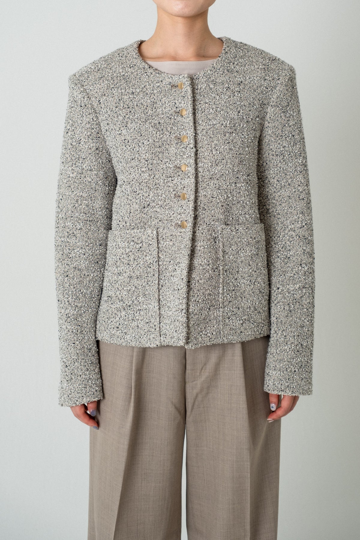 Fancy Tweed Short Jacket / Mix