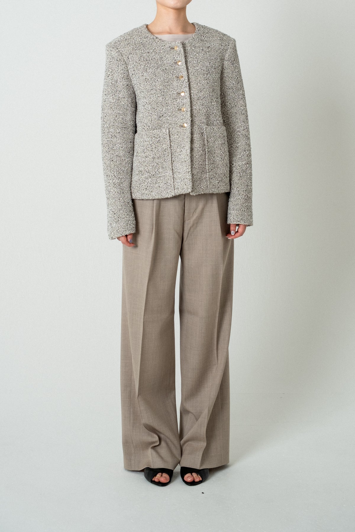 Fancy Tweed Short Jacket / Mix