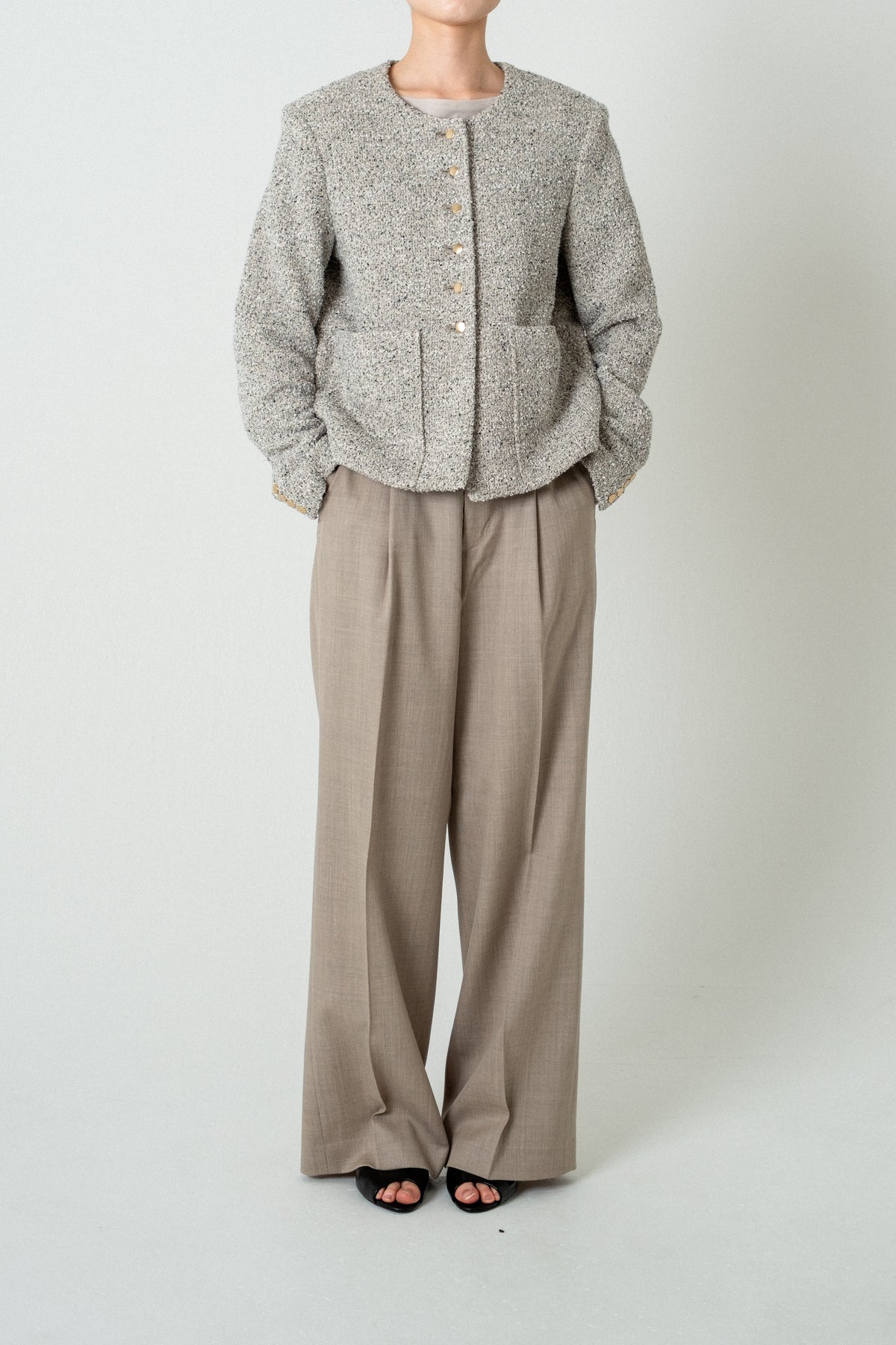 Fancy Tweed Short Jacket / Mix
