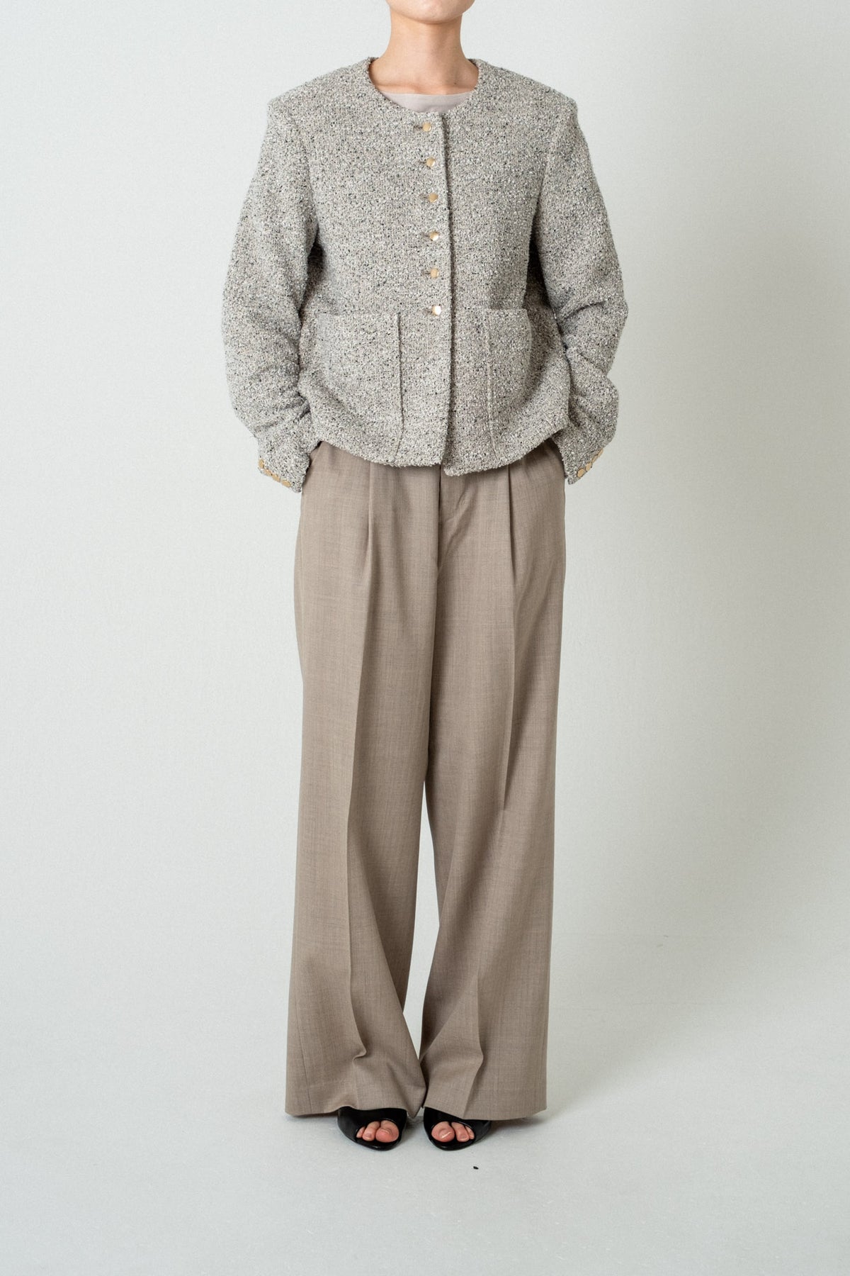 Fancy Tweed Short Jacket / Mix