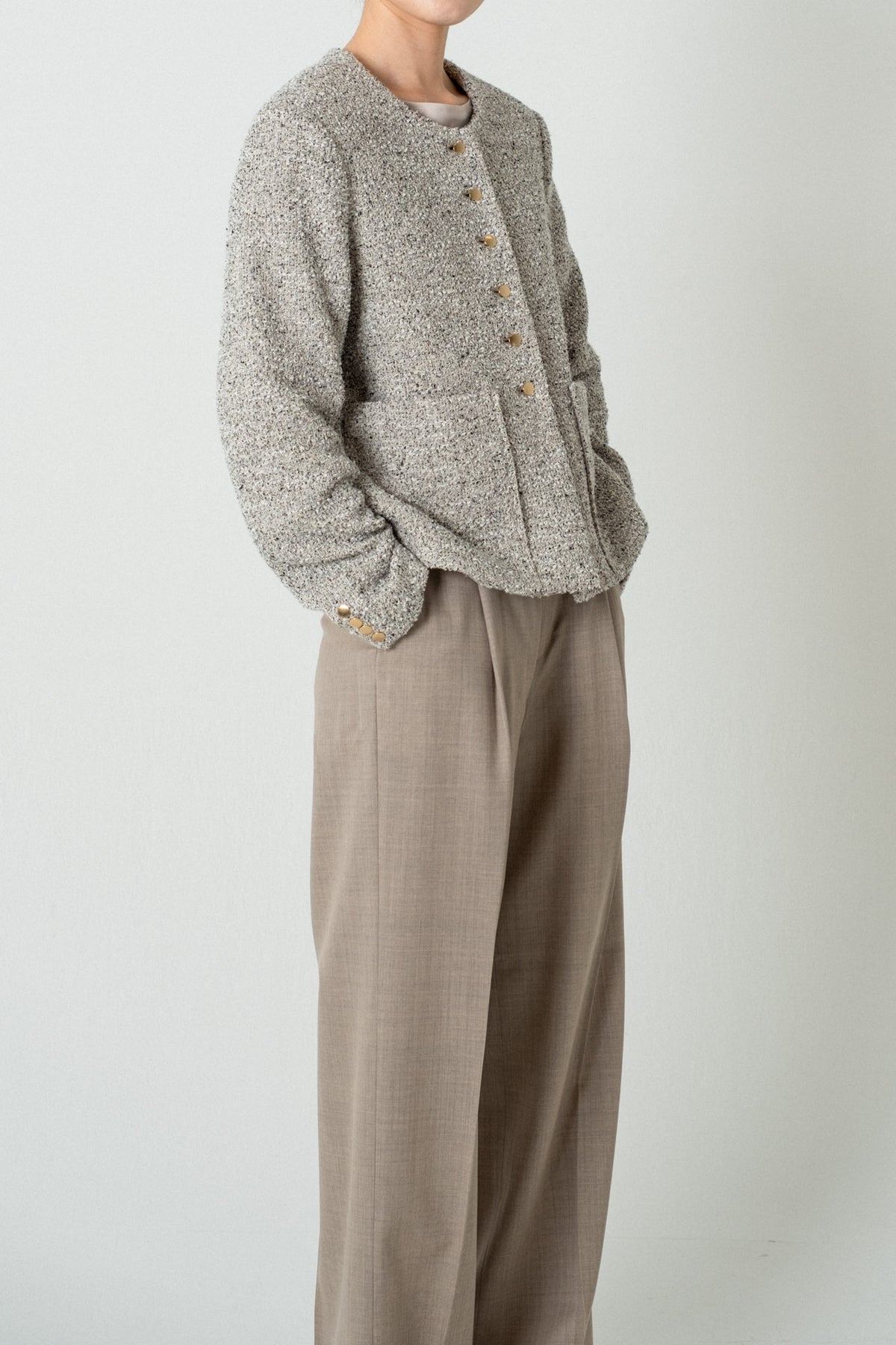 Fancy Tweed Short Jacket / Mix