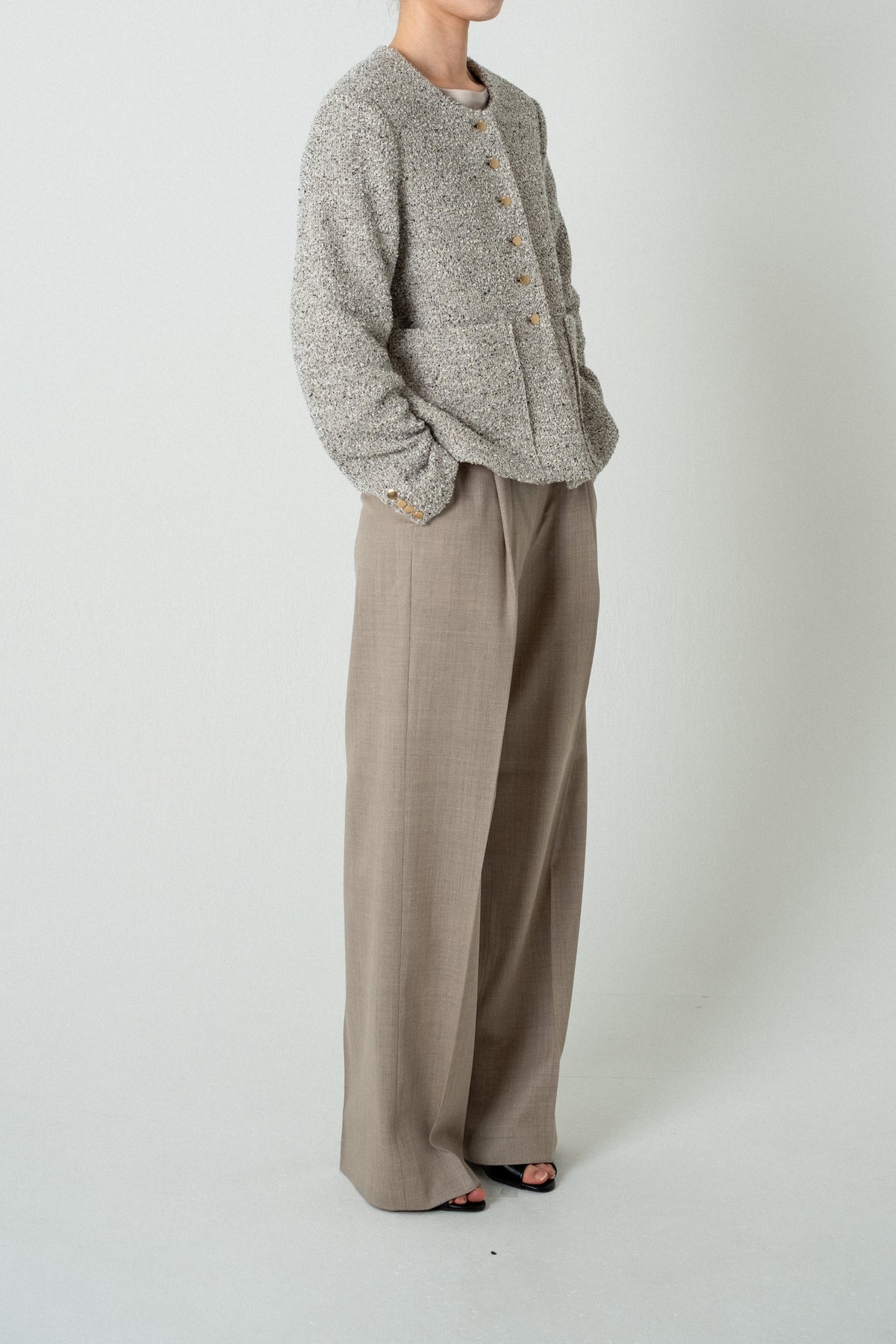 Fancy Tweed Short Jacket / Mix