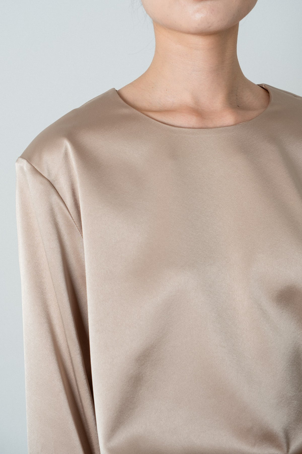 Satin Shoulderpad Blouse / Gold