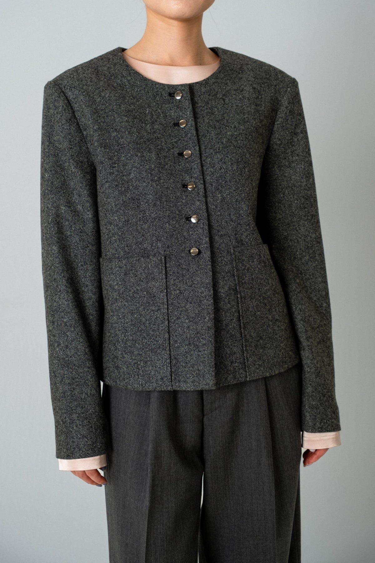 Knep Tweed Shiot Jacket / Dark Gray