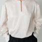 2way Bowtie Satin Blouse / White