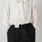 2way Bowtie Satin Blouse / White