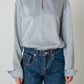2way Bowtie Satin Blouse / Blue