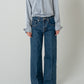 2way Bowtie Satin Blouse / Blue
