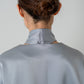 2way Bowtie Satin Blouse / Blue