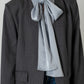 2way Bowtie Satin Blouse / Blue