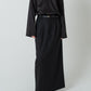 Satin Shoulderpad Blouse / Black