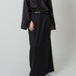 Satin Shoulderpad Blouse / Black