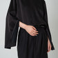Satin Shoulderpad Blouse / Black